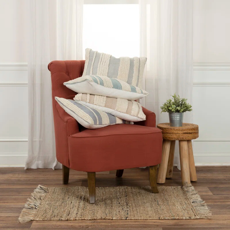 Horace Striped Cotton Throw Pillow