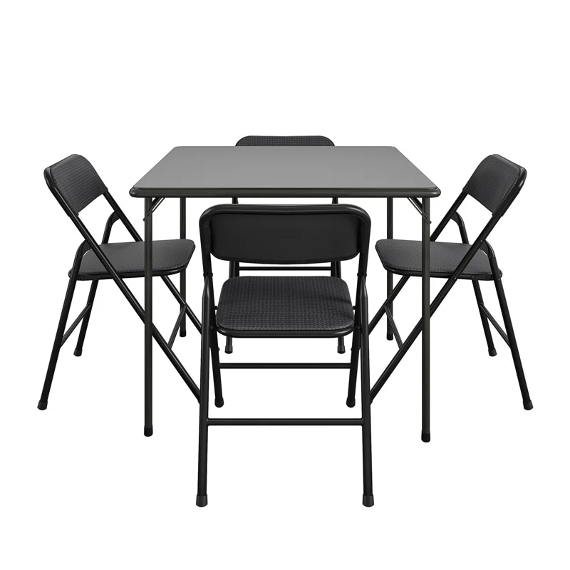 COSCO COSCO 5-Piece Folding Fabric Dining Set & 34" Vinyl Card Table