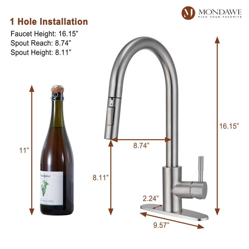 Mondawe Pull Down Kitchen Faucet