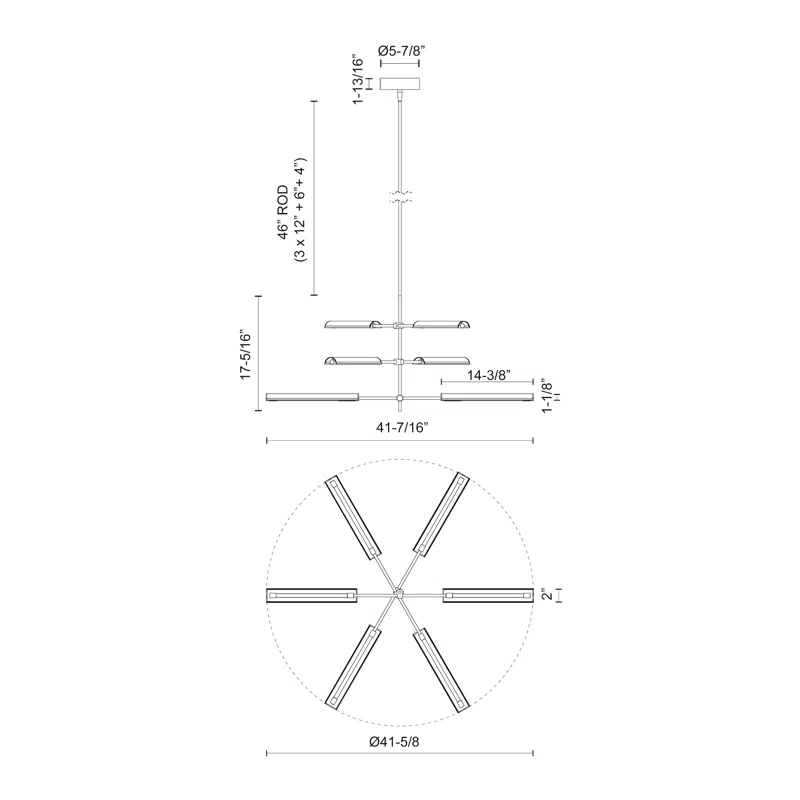 Alora Lighting Astrid 6 - Light Dimmable LED Sputnik Modern Linear Chandelier