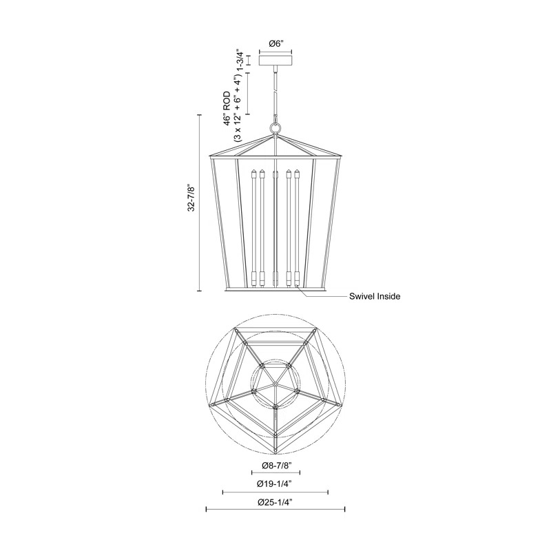Alora Lighting Delphine 5 - Light Dimmable LED Lantern Square / Rectangle Chandelier