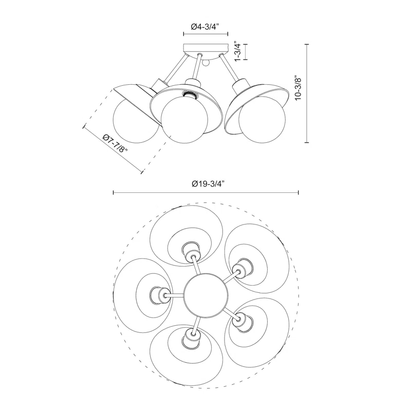 Alora Mood Francesca Glass Semi Flush Mount