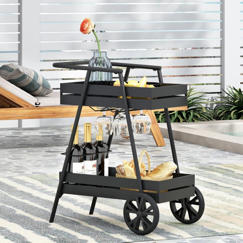AllModern Neta Outdoor Metal Bar Cart & Reviews | AllModern