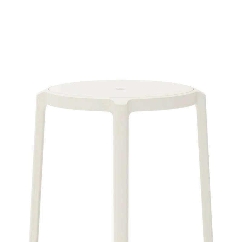 White Acrylic and Metal Laboratory Bar Stool 24.75''
