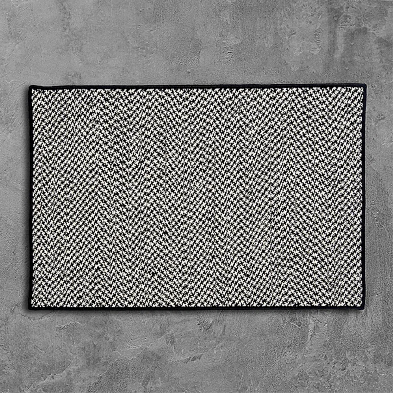 Lark Manor™ Ashvith Houndstooth Indoor/Outdoor Reversible Area Rug - Black & Reviews | Wayfair