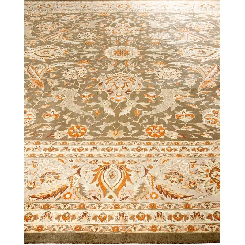Mogul Collection Hand-Knotted Wool Traditional Area Rug 12' x 15'