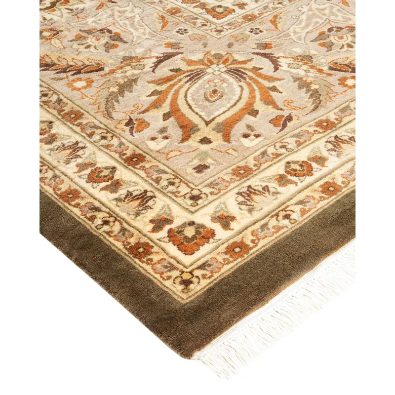 Mogul Collection Hand-Knotted Wool Traditional Area Rug 12' x 15'