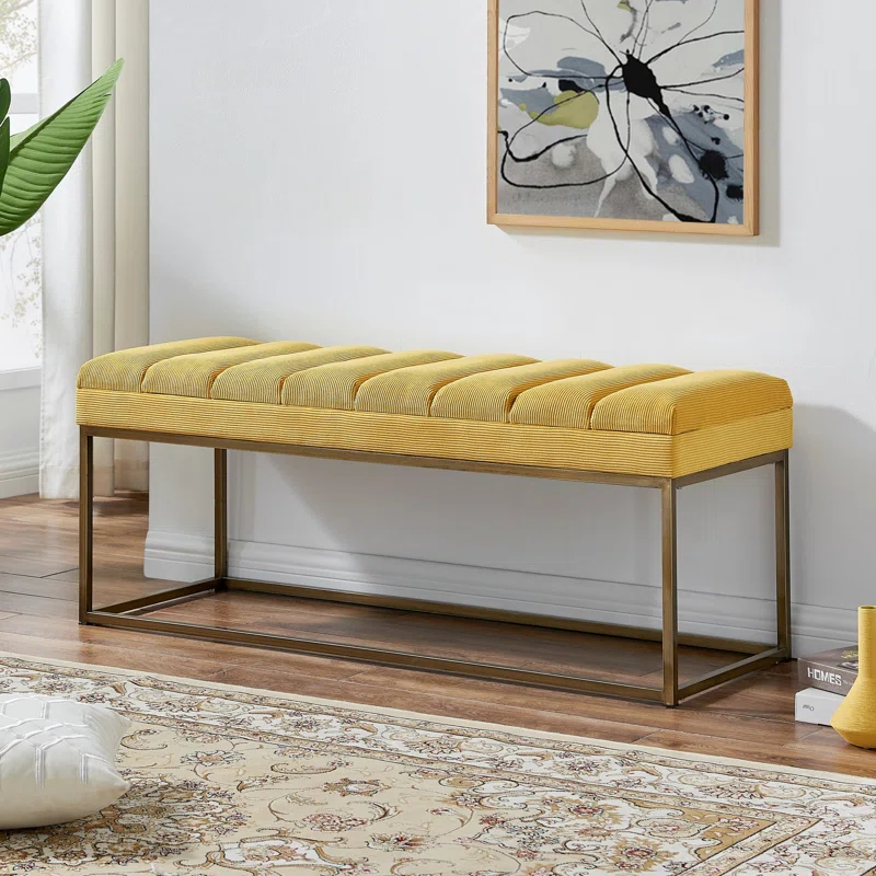 Everly Quinn Georgenia Polyester Upholstered Bench