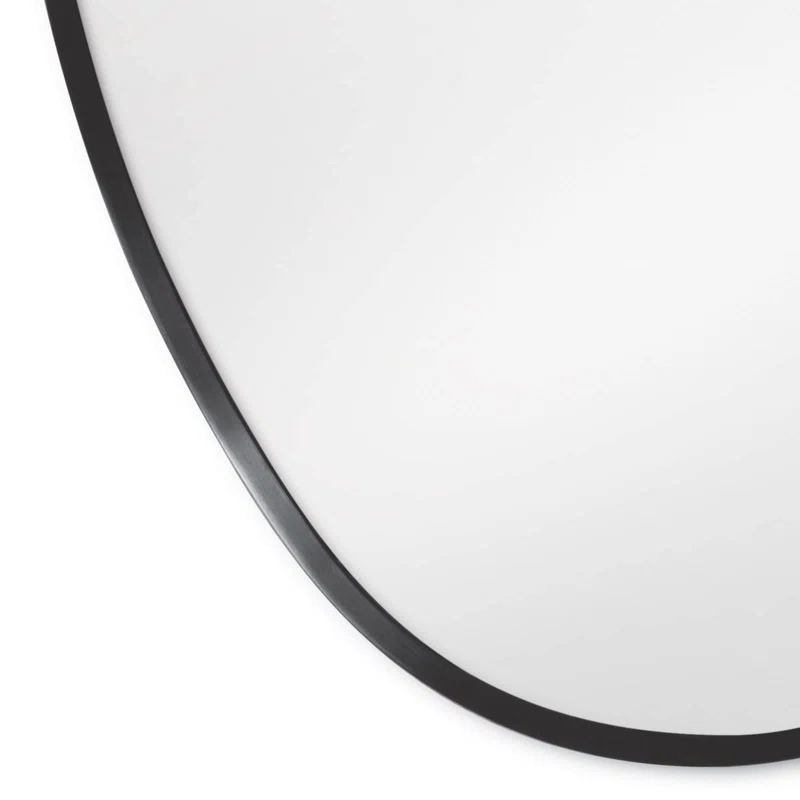 Regal Crest Oval Wall Mirror in Black Steel 40" Height