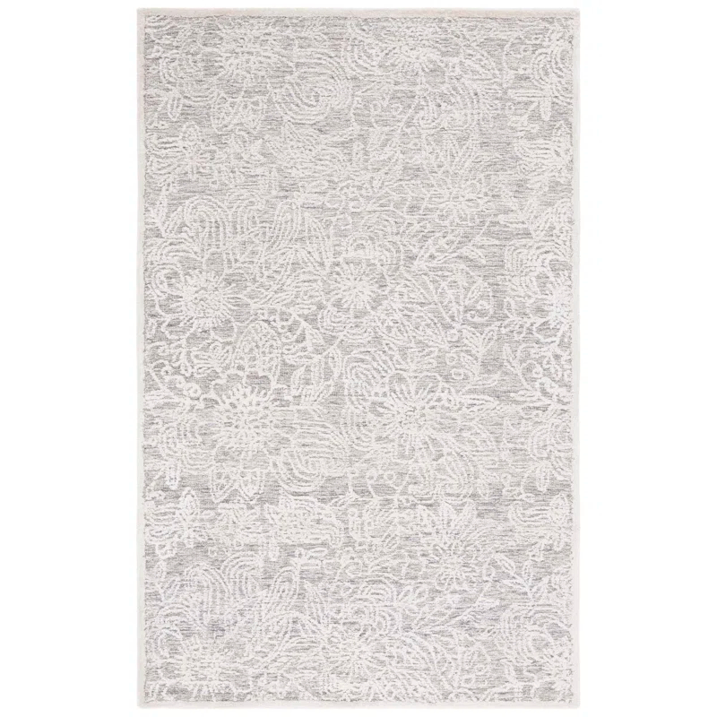 Charlton Home® Bateh Hand Tufted 60% Wool, 20% Bamboo Silk, 20% Cotton With Cotton Backing Floral Rug