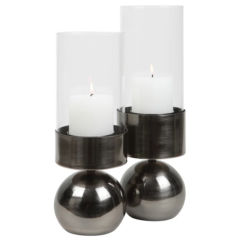 Glass Tabletop Hurricane with Candle Included