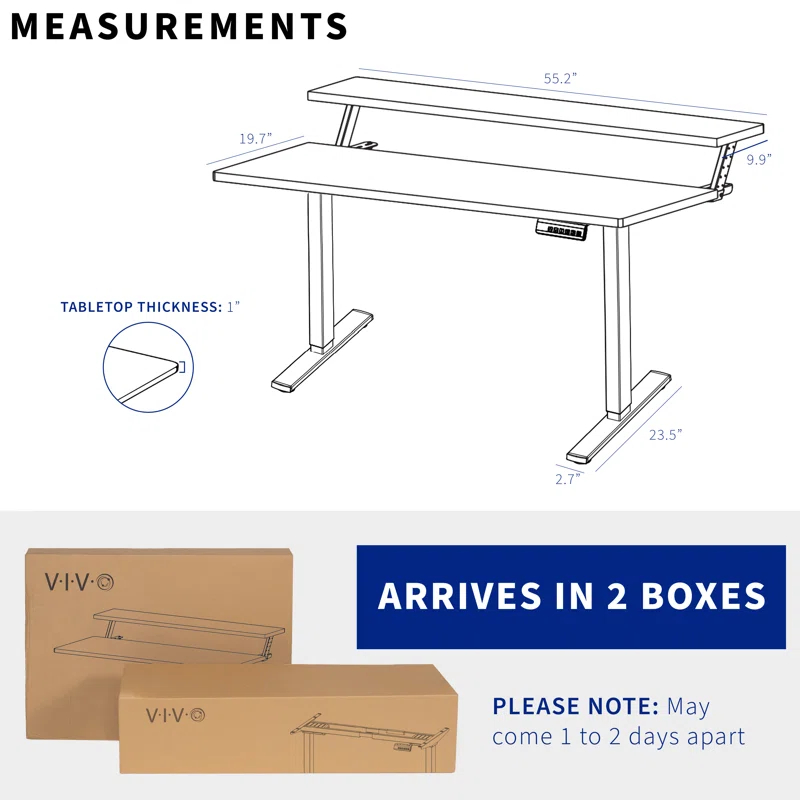 Vivo Adjustable Metal Base Standing Desk