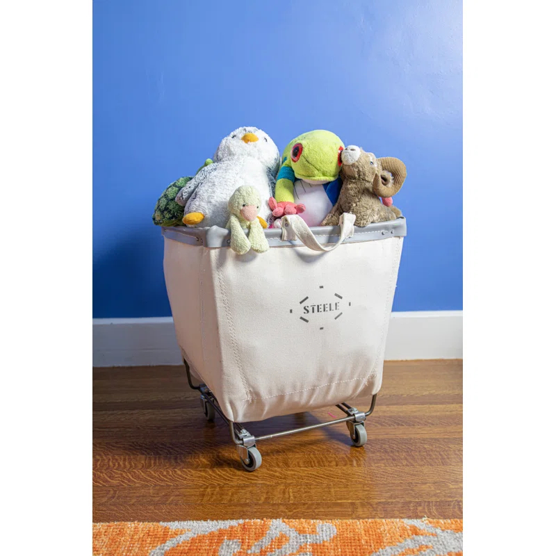 Steele Canvas Basket Canvas Rolling Laundry Hamper with Handles
