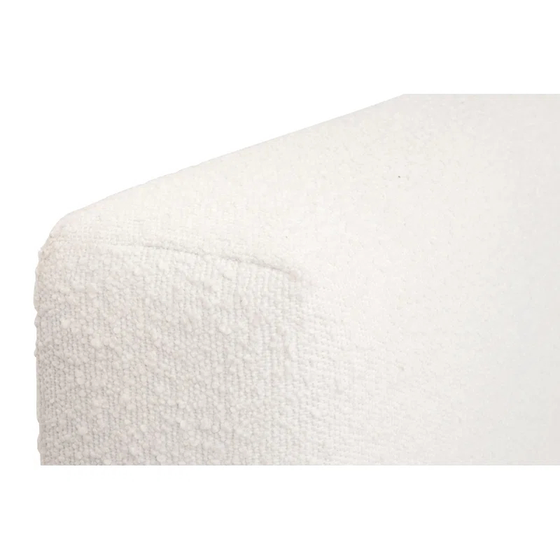 King Size Oak Frame Upholstered Bed in Performance Boucle Snow