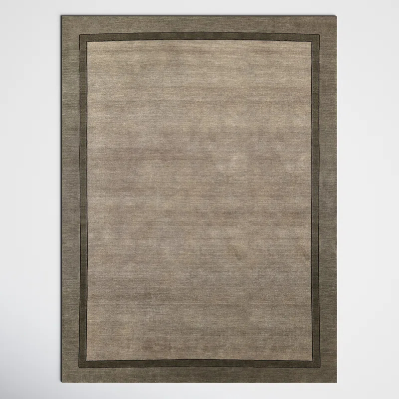 Zaley Handmade Tufted Wool Gray Area Rug