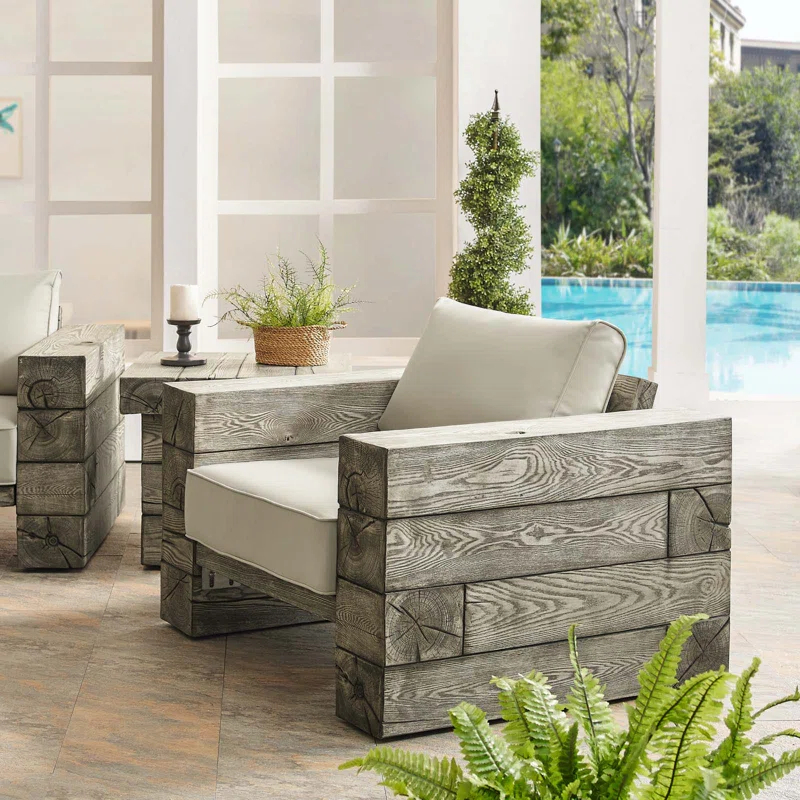 Modway Manteo Rustic Coastal Outdoor Patio Lounge Armchair by Modway