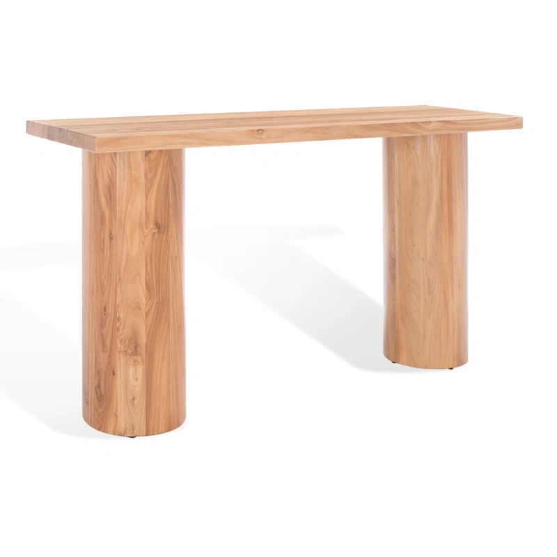 Sanchez Elmwood Console Table with Bold Curves and Storage