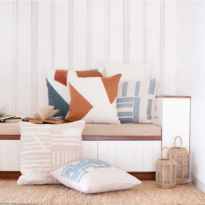 Auburn Geometric Cotton Throw Pillow