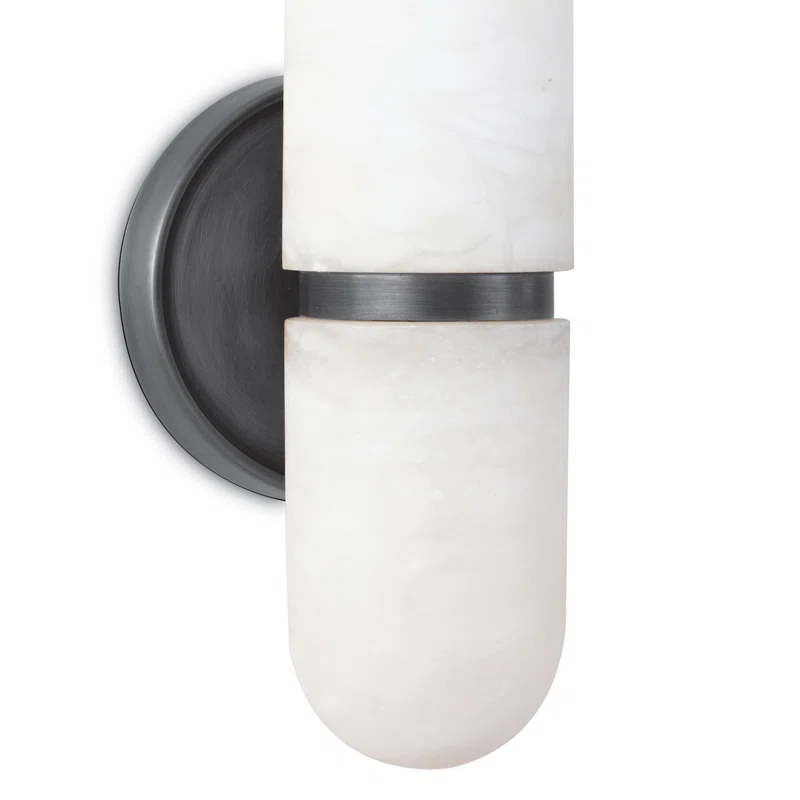 Alabaster and Bronze Dual-Light G9 LED Wall Sconce