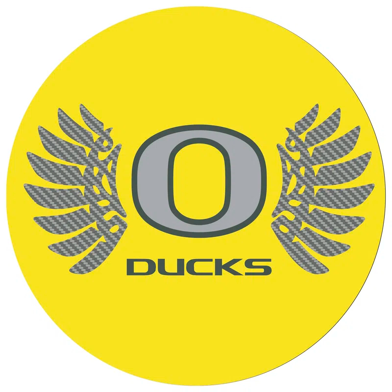 University Of Oregon Swivel Upholstered Counter Stool with Metal Frame