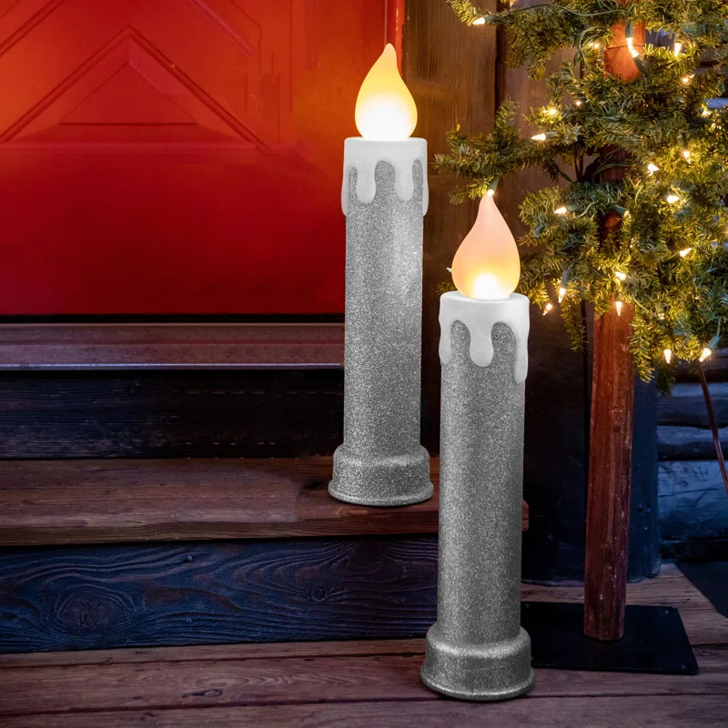 Mr. Christmas Outdoor 24" Blow Mold Candles (Set of 2)