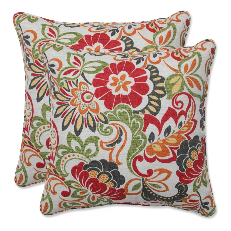 Pillow Perfect Floral Indoor/Outdoor Throw Pillow (Set of 2)