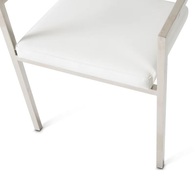 Michael Amini State St. Arm Chair in Satin White