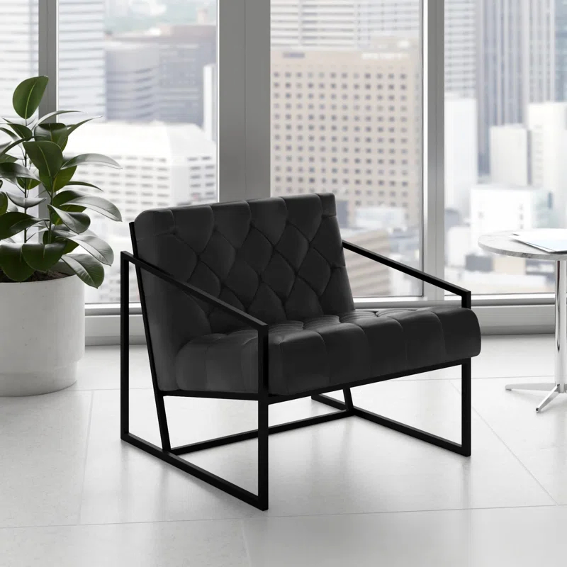 Flash Furniture Hercules Madison Bomber Jacket LeatherSoft Tufted Lounge Chair