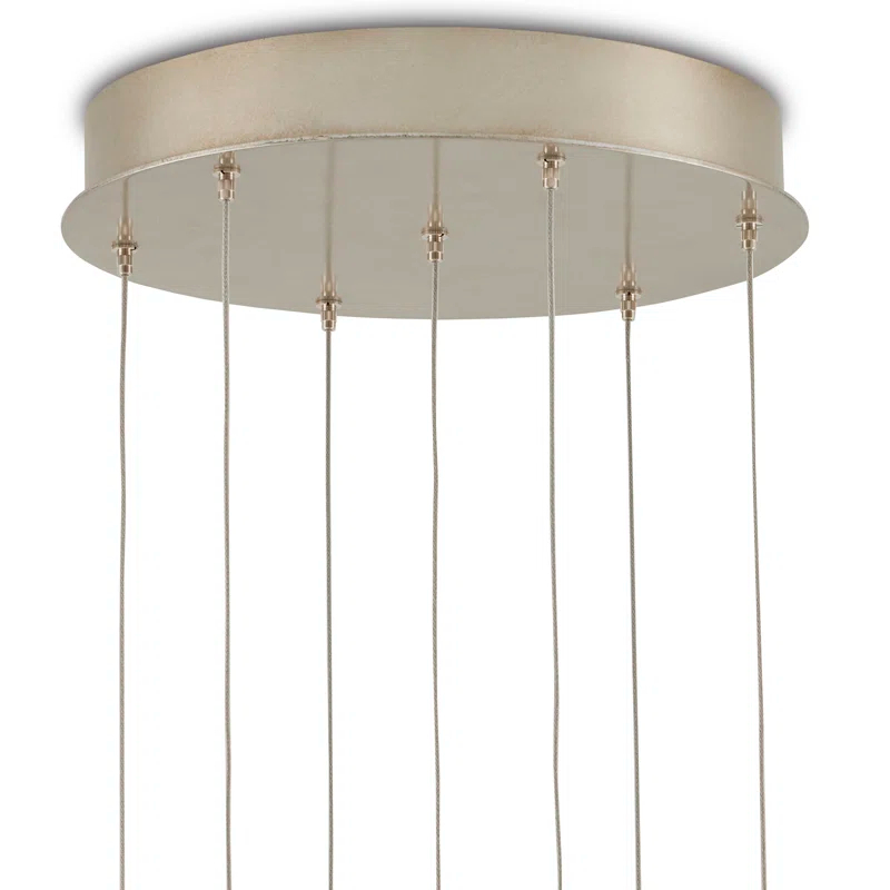 Medusa Nickel and Glass 7-Light Pendant Chandelier