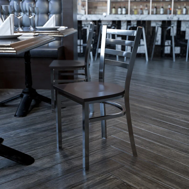 Flash Furniture Kendall Clear Coated Ladder Back Metal Restaurant Chair