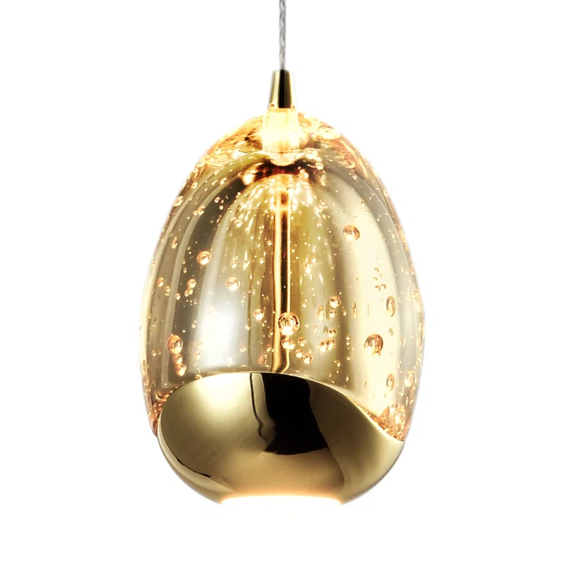 Venezia 3.5-in Integrated LED Height Adjustable ETL Certified Pendant Light with Glass Shade
