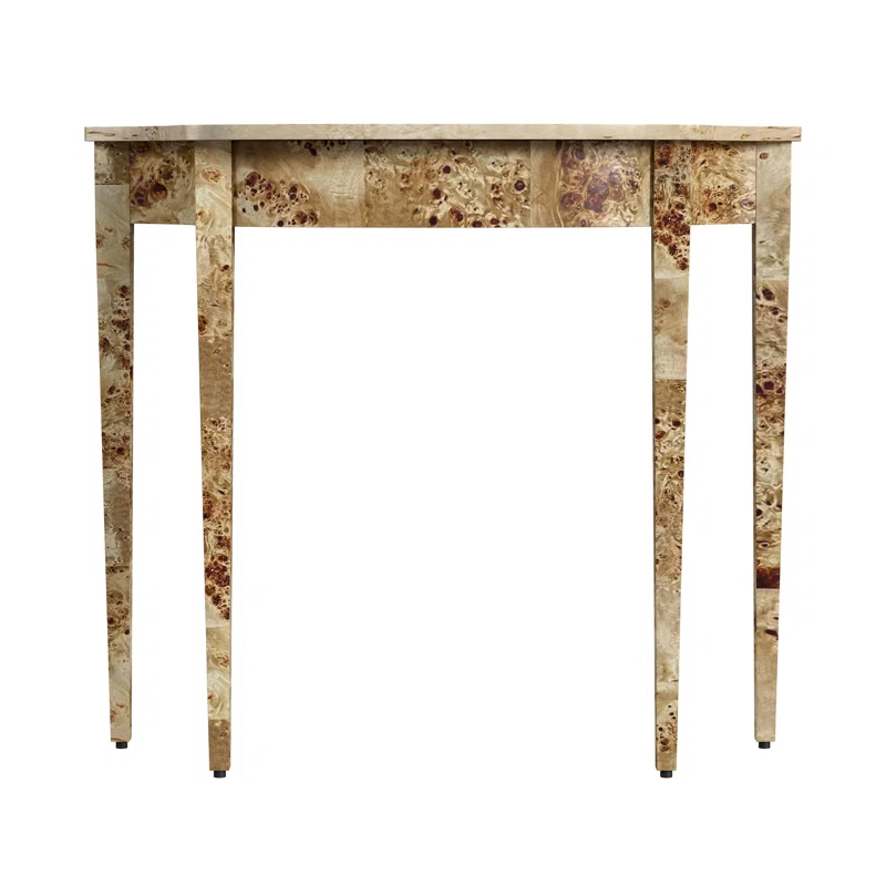 Bowery Hill Mid-Century Wooden Light Burl Console Table - Brown