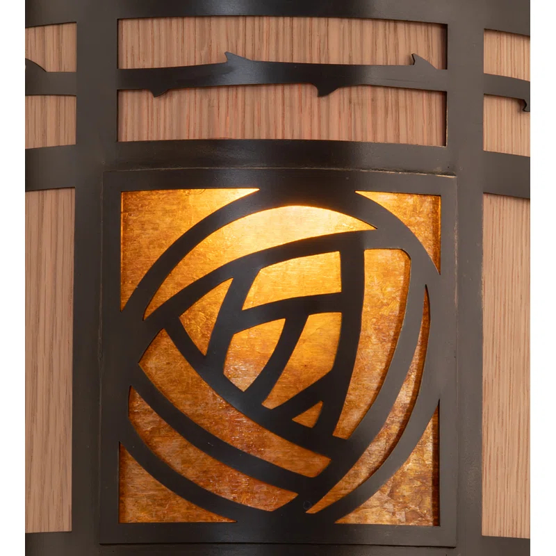 Rustic Lodge Solid Brass Flush Mounted Sconce