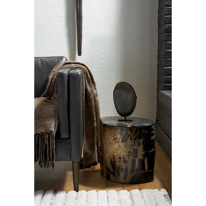 Phillips Collection Cast Naturals Petrified Resin Accent Stool