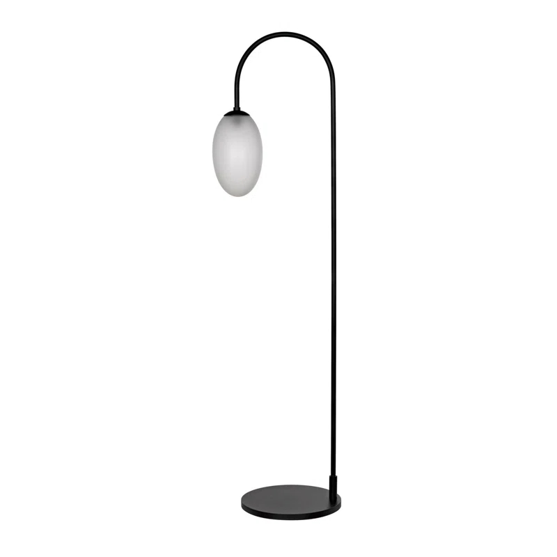Noir Swan 74'' Matte Black Traditional Floor Lamp