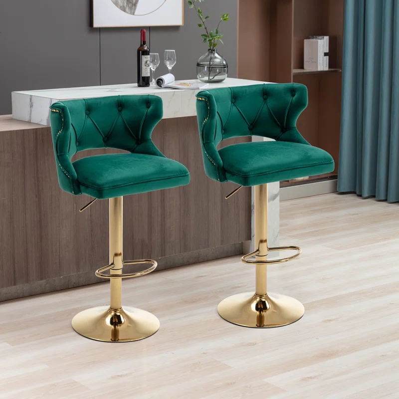 Rosdorf Park Swivel Adjustable Height Counter Stool (Set of 2)