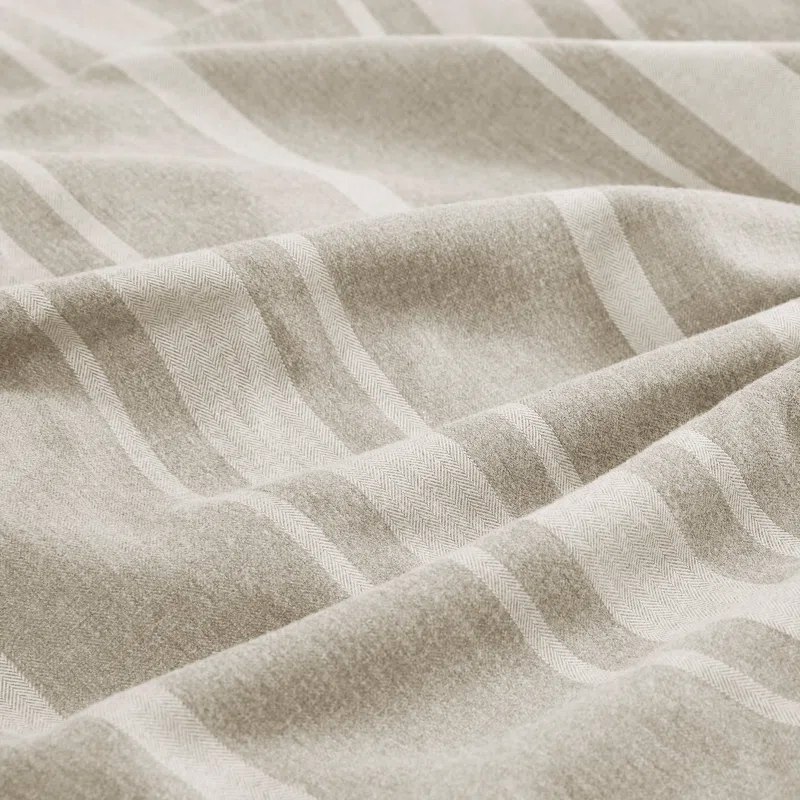 Kent 3 Piece Striped Herringbone Oversized Comforter Set