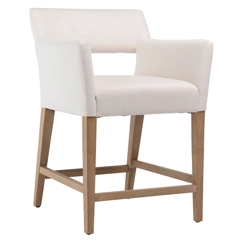 Joseph Brushed Brown Oak Wood Counter Stool