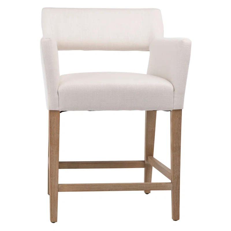 Joseph Brushed Brown Oak Wood Counter Stool