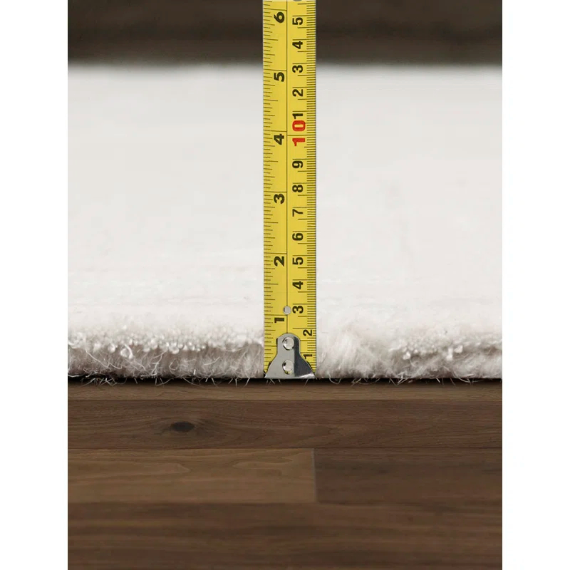 Hand-Tufted Bamboo Silk & Wool Ivory Area Rug