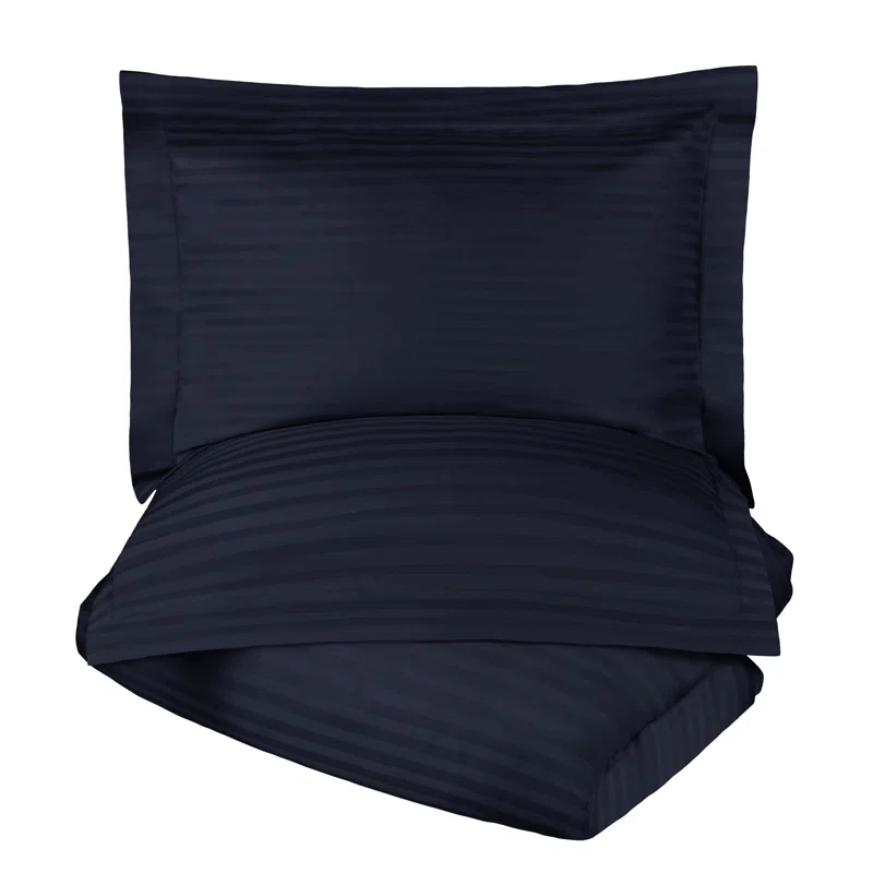 Superior 300 Thread Count Duvet Cover Set, Navy Blue, King/ California King