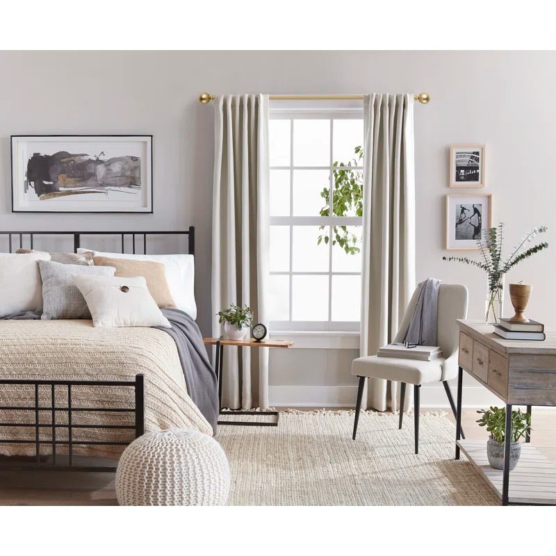 Adjustable 1" Single Curtain Rod