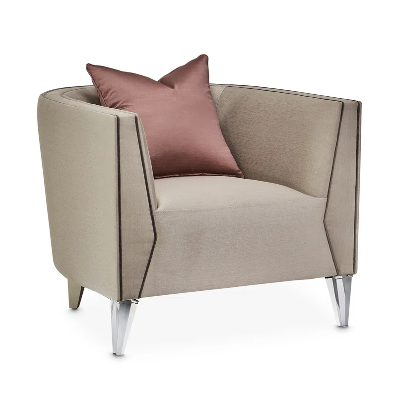 Michael Amini Linea Upholstered Barrel Chair