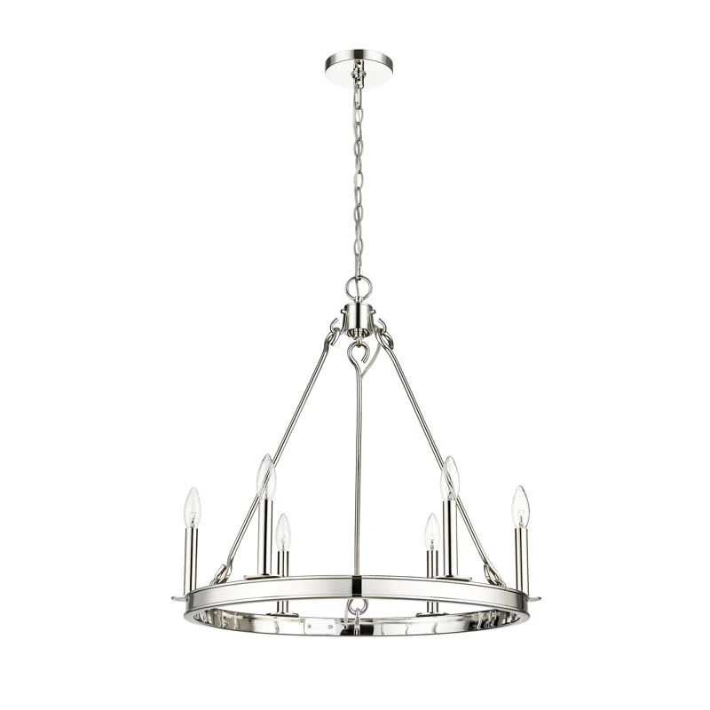 Z-Lite Barclay 6 - Light Dimmable Wagon Wheel Chandelier