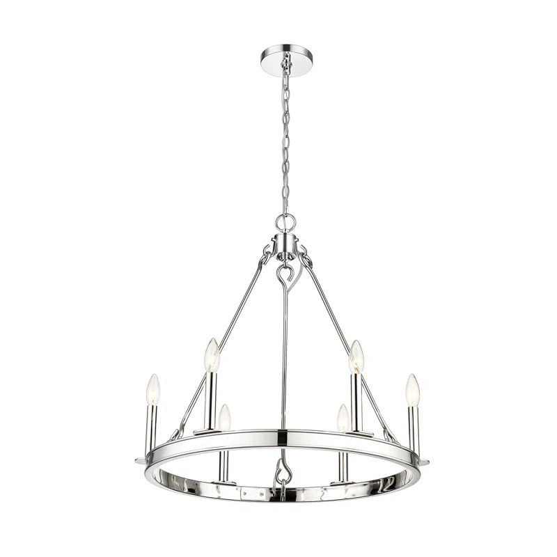 Z-Lite Barclay 6 - Light Dimmable Wagon Wheel Chandelier