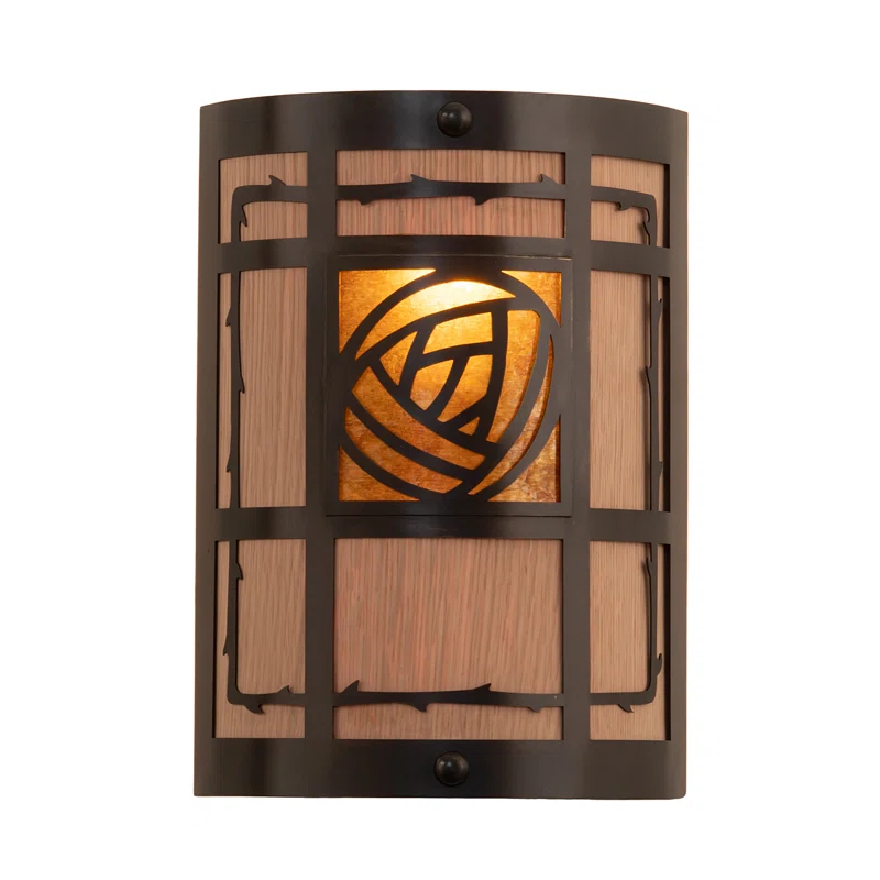 Rustic Lodge Solid Brass Flush Mounted Sconce