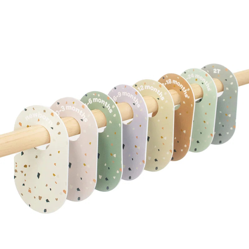 3 Sprouts 3 Sprouts Baby Closet Dividers (Newborn To 24 Months) – Pack Of 8 - Terrazzo (Set of 8)
