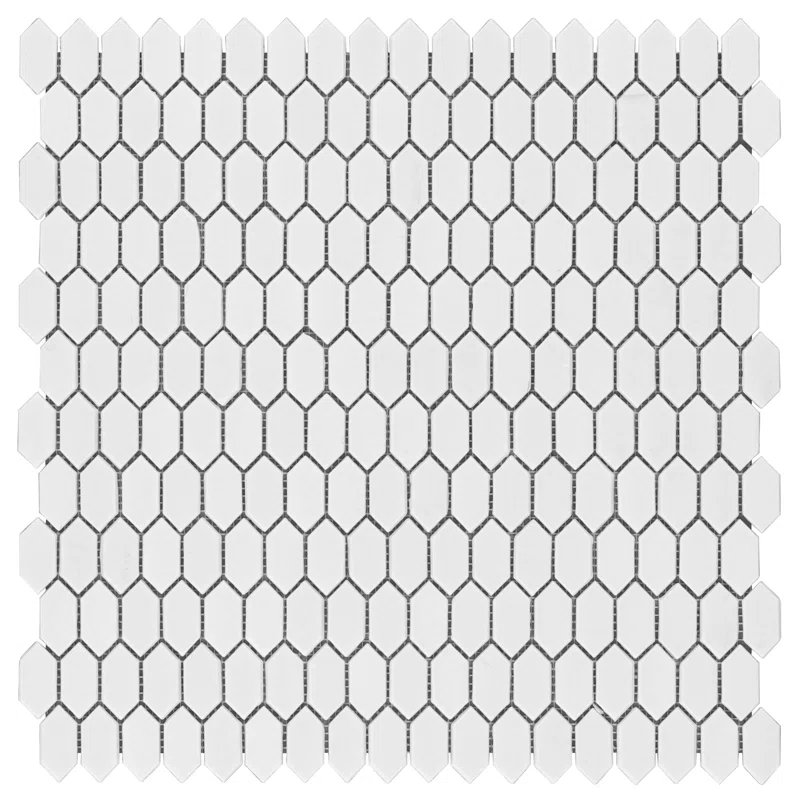 Whisper 11.61" x 11.73" Polished Mini Picket Glass Mosaic Wall Tile (0.94 Sq. Ft. / each)