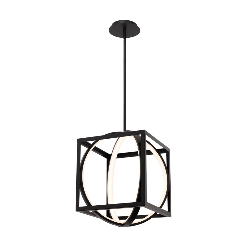 dweLED 1 - Light Black LED Geometric Pendant