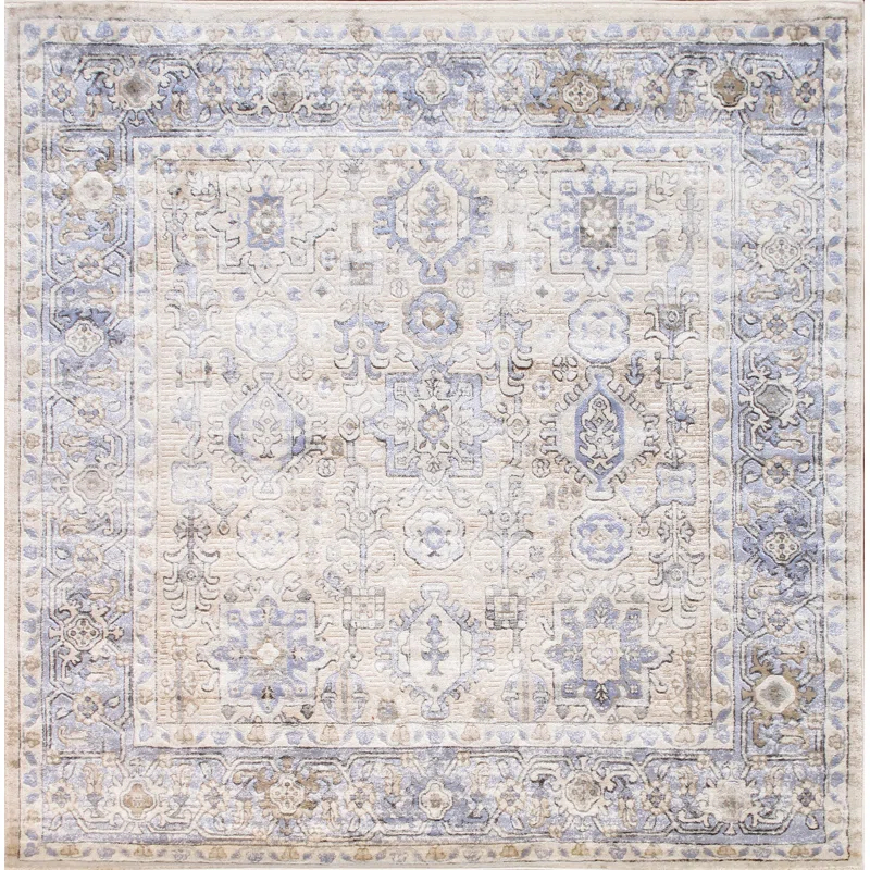 Pasargad Amadeus Power Loom Oriental Area Rug in Ivory/Gray